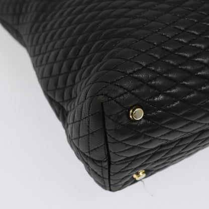Bally Vintage Chain Shoulder Bag Quilted Leather, BLACK, LEATHER, Shoulder bag