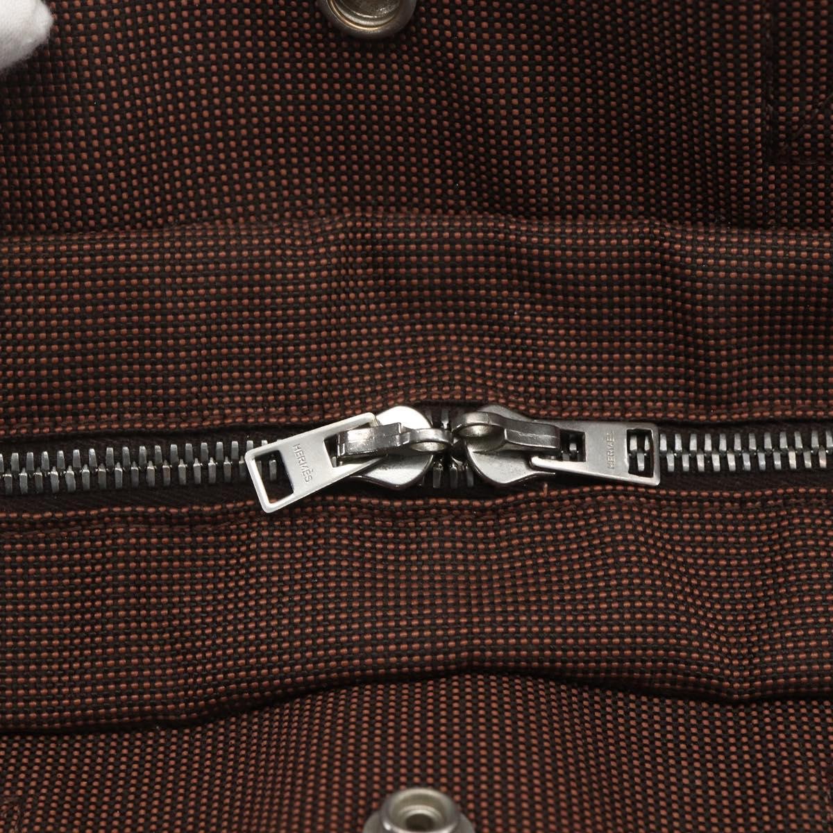 Hermes Fourre-tout Herline Canvas, BROWN, CANVAS, Tote bag