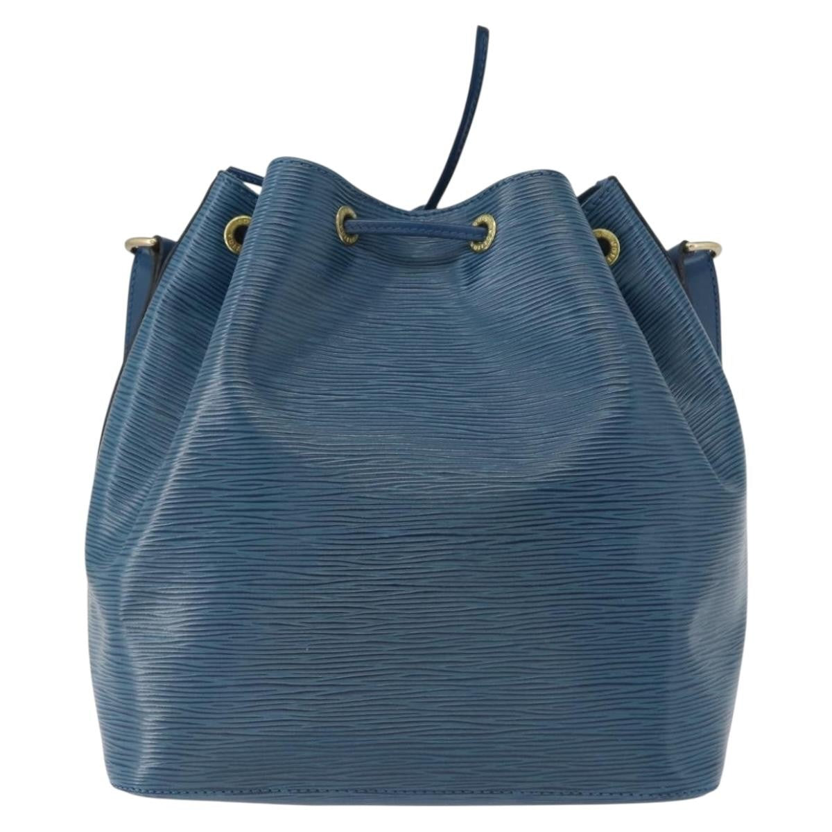Louis Vuitton Petit Noe Handbag Epi Leather, BLUE, LEATHER, Shoulder bag