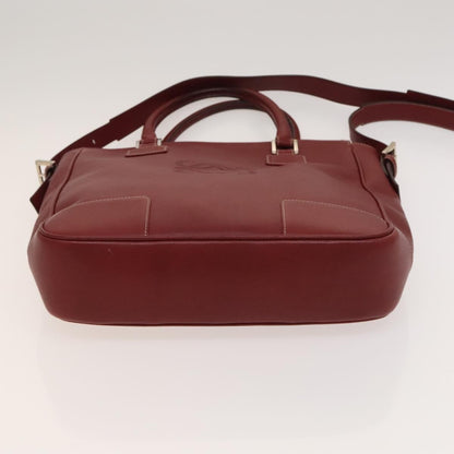 Loewe Vintage Anagram Tote Leather, Burgundy, Leather, Tote Bag