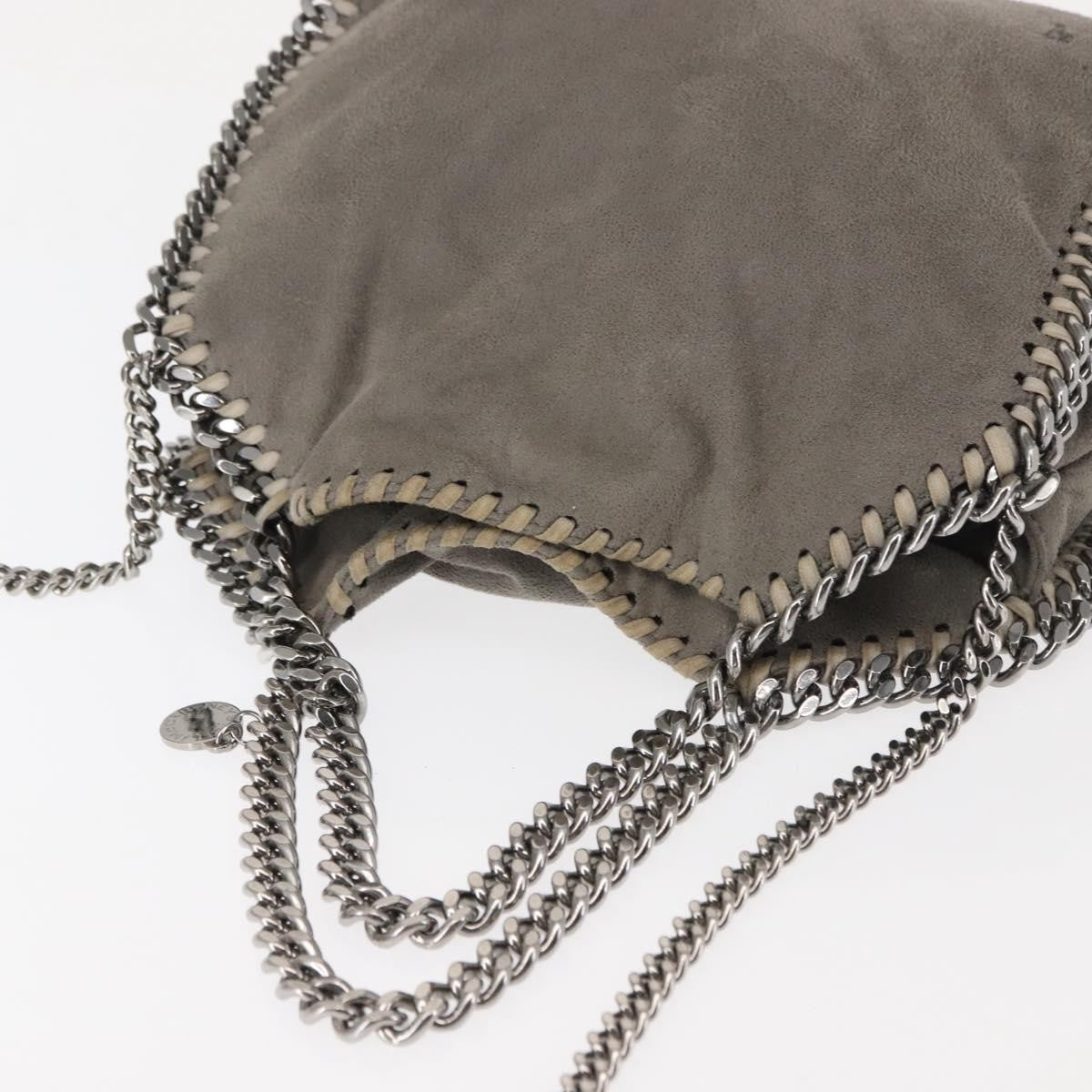Stella McCartney Falabella Fold Over Crossbody Bag Suede, GRAY, SUEDE, Shoulder bag