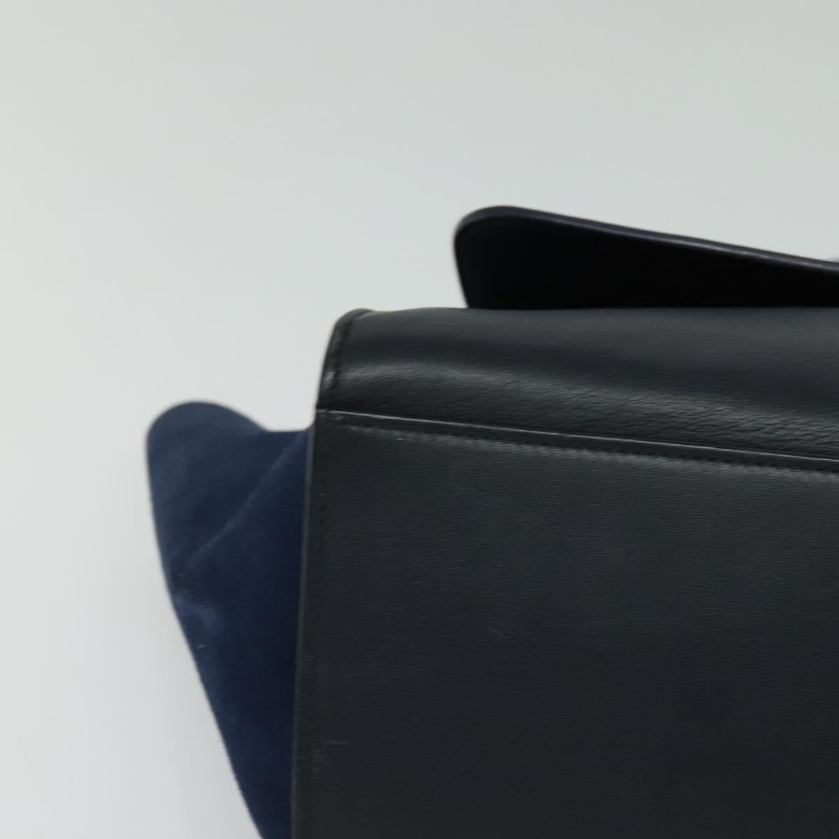Celine Trapeze Bag Leather with Suede, NAVY, LEATHER, Handbag