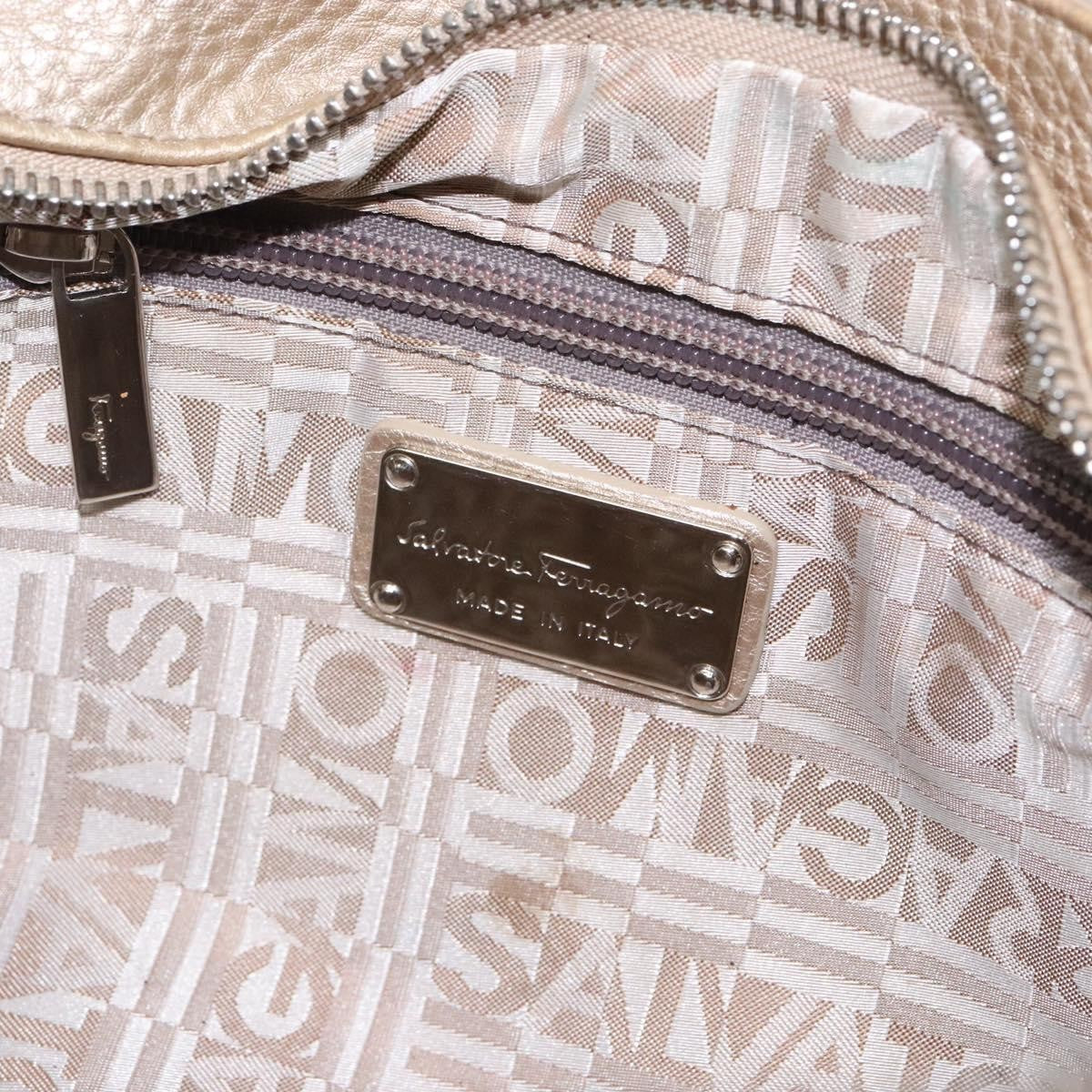 Salvatore Ferragamo Marisa Satchel Leather, GOLD, LEATHER, Handbag