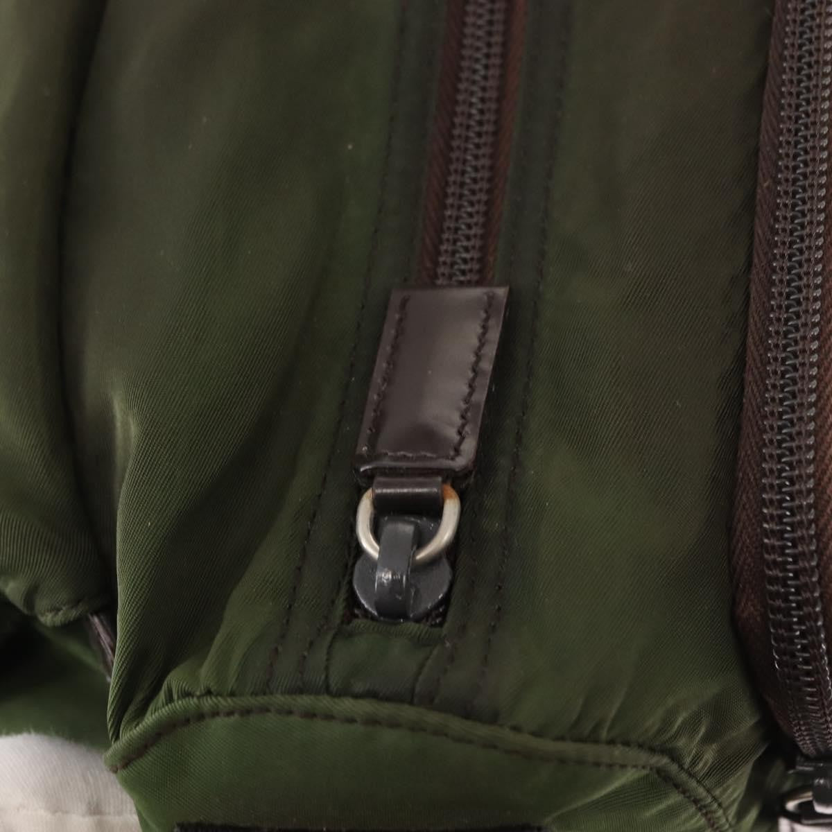 Prada Zip Buckle Messenger Bag Tessuto, KHAKI, NYLON, Crossbody bag