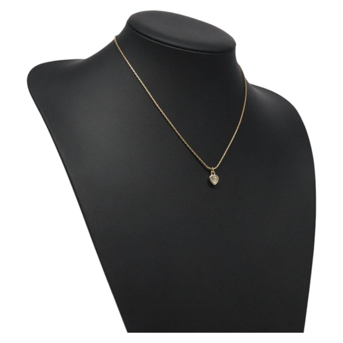 Christian Dior Heart Charm Necklace Metal, GOLD, METAL, Necklace