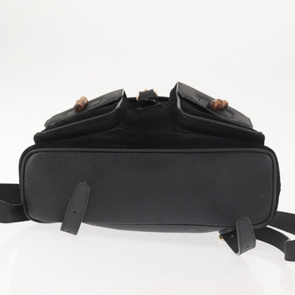 Gucci Vintage Bamboo Backpack Suede, BLACK, SUEDE, Backpack