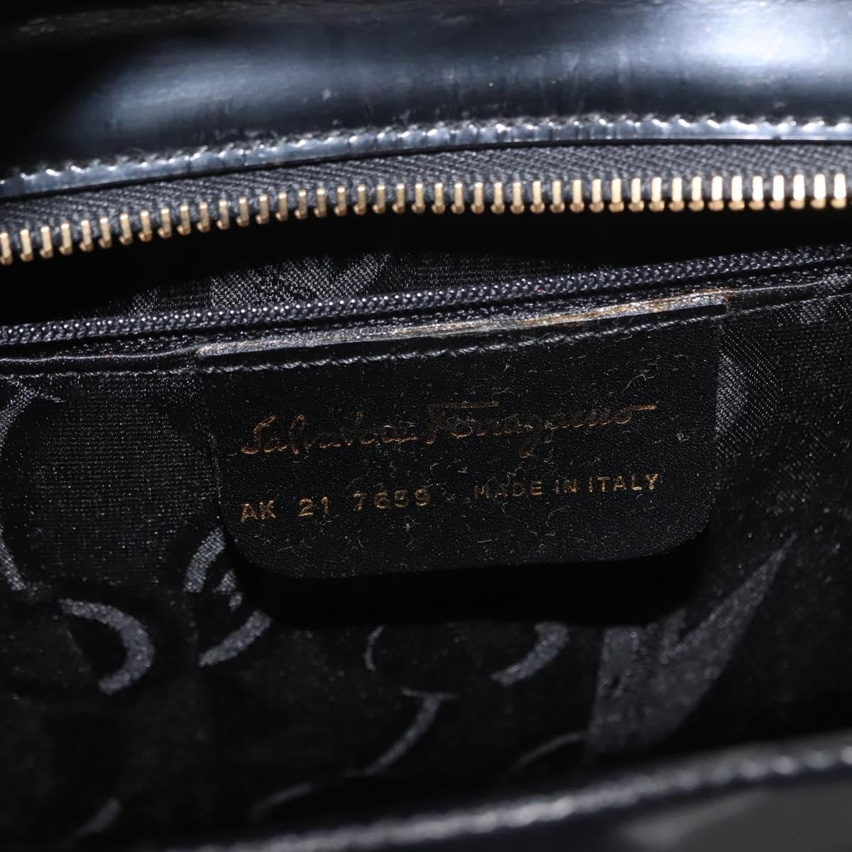 Salvatore Ferragamo Gancini Tote Patent leather, BLACK, PATENT_LEATHER, Tote bag