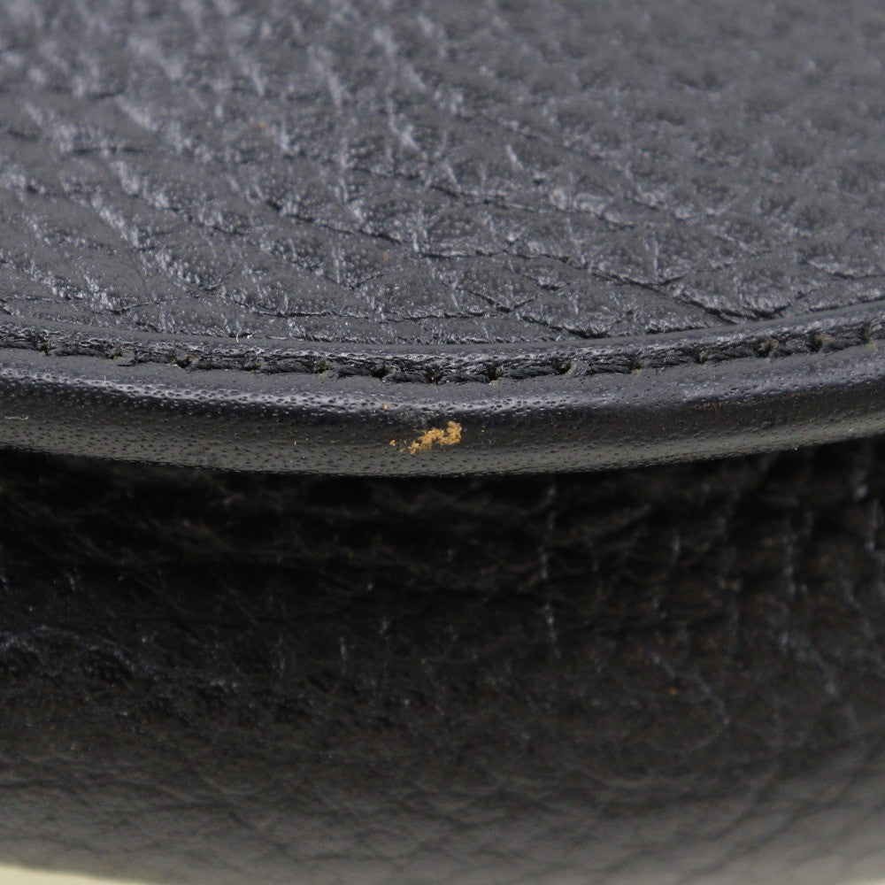 Christian Dior Vintage CD Logo Shoulder Bag Leather, BLACK, CALFSKIN, Shoulder bag