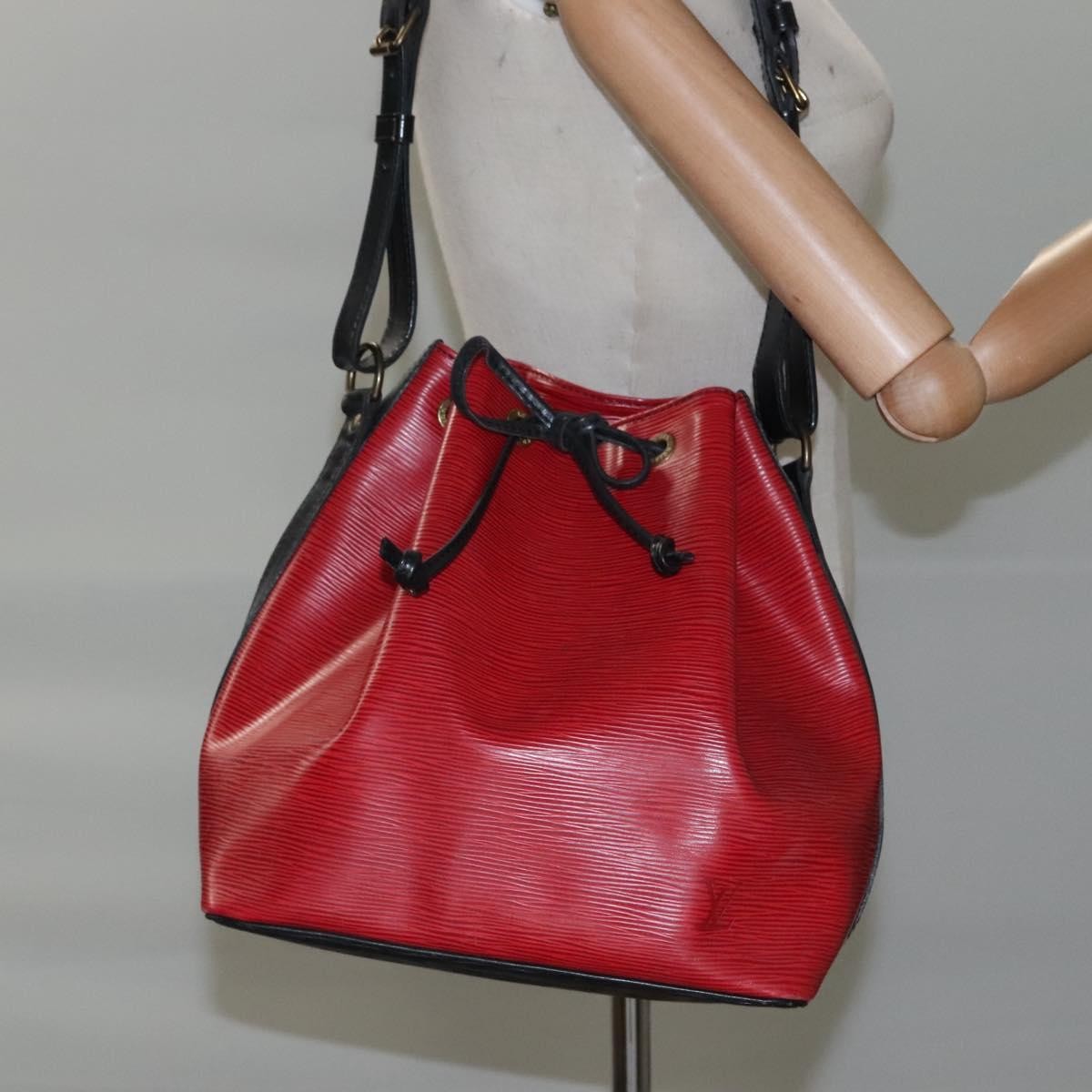 Louis Vuitton Petit Noe Handbag Two Tone Epi Leather, RED, LEATHER, Handbag