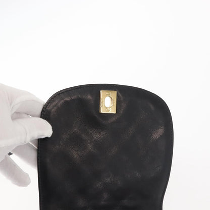 Chanel Vintage Flap Belt Bag Quilted Leather, BLACK, LEATHER, Clutche & pouche