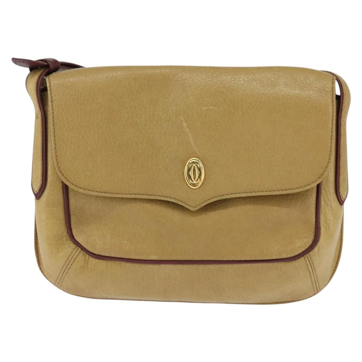 cartier Must de Cartier Shoulder Bag Leather, BEIGE, LEATHER, Shoulder bag