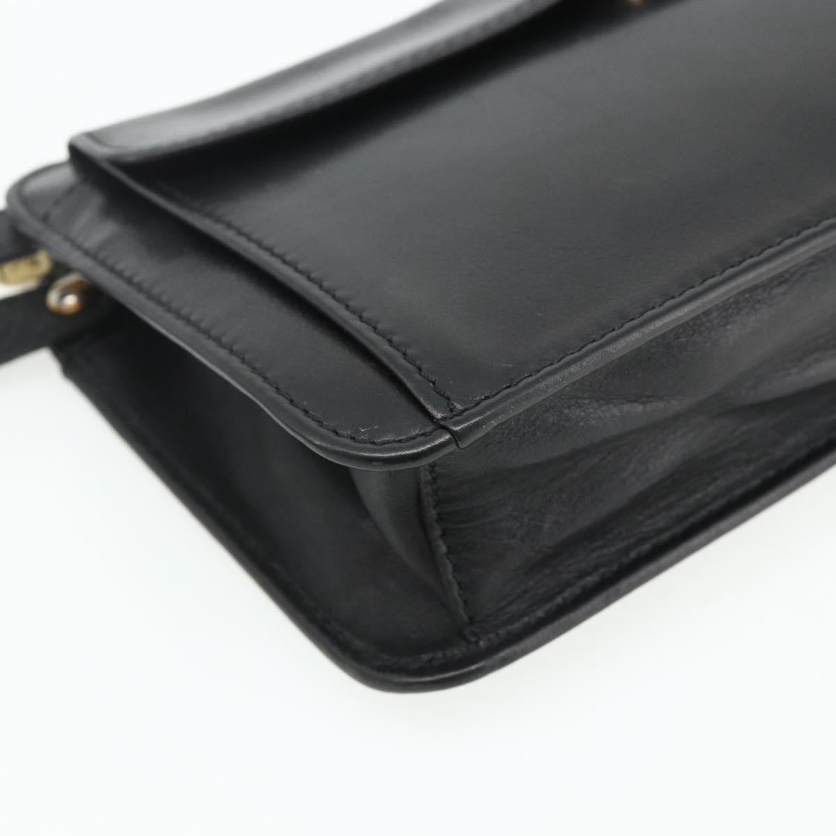 Celine Clutch Bag Leather, Black, Leather, Clutch