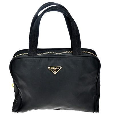 Prada Vintage Handbag Tessuto, Black, Nylon, Handbag