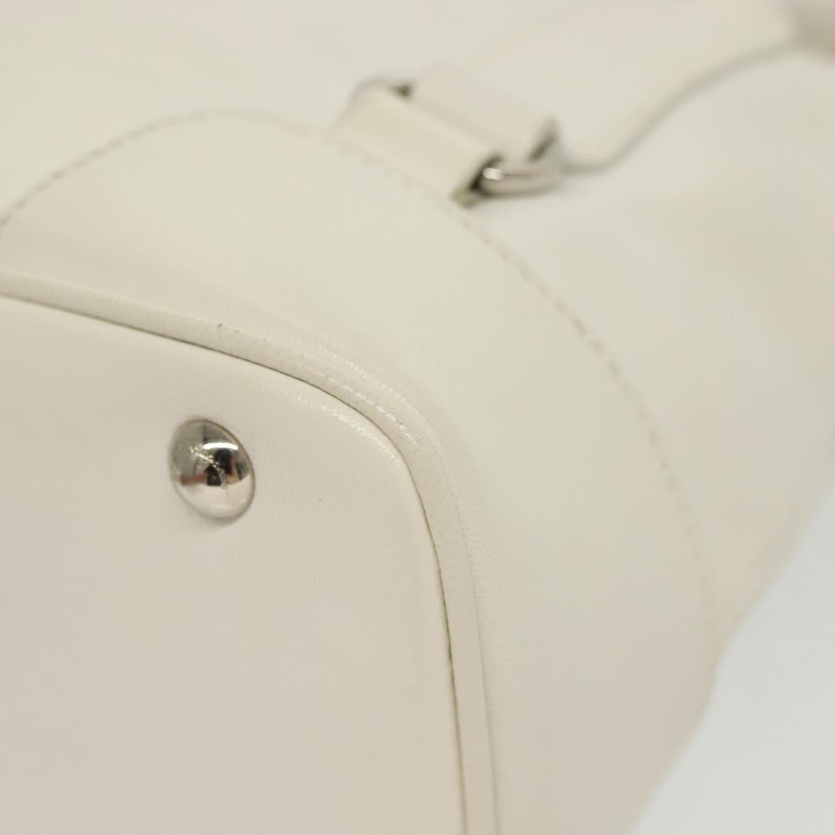 Salvatore Ferragamo Vala Leather, WHITE, LEATHER, Handbag