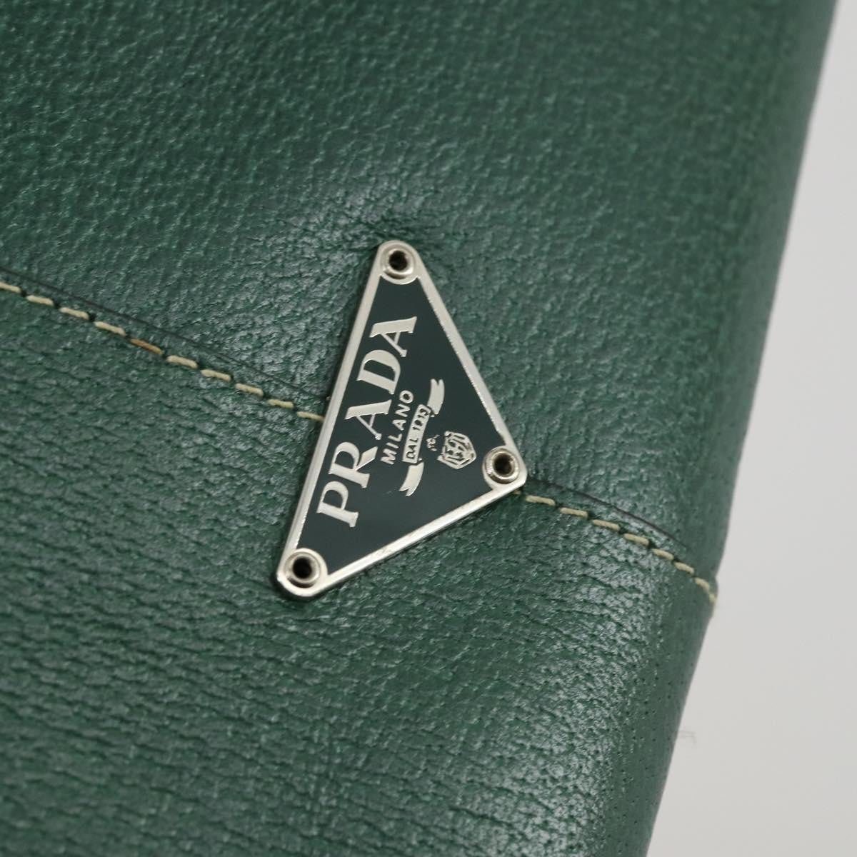 Prada Vintage Boston Bag Leather, GREEN, LEATHER, Travel bag