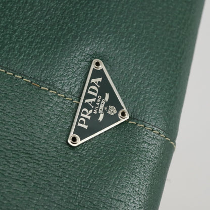 Prada Vintage Boston Bag Leather, GREEN, LEATHER, Travel bag