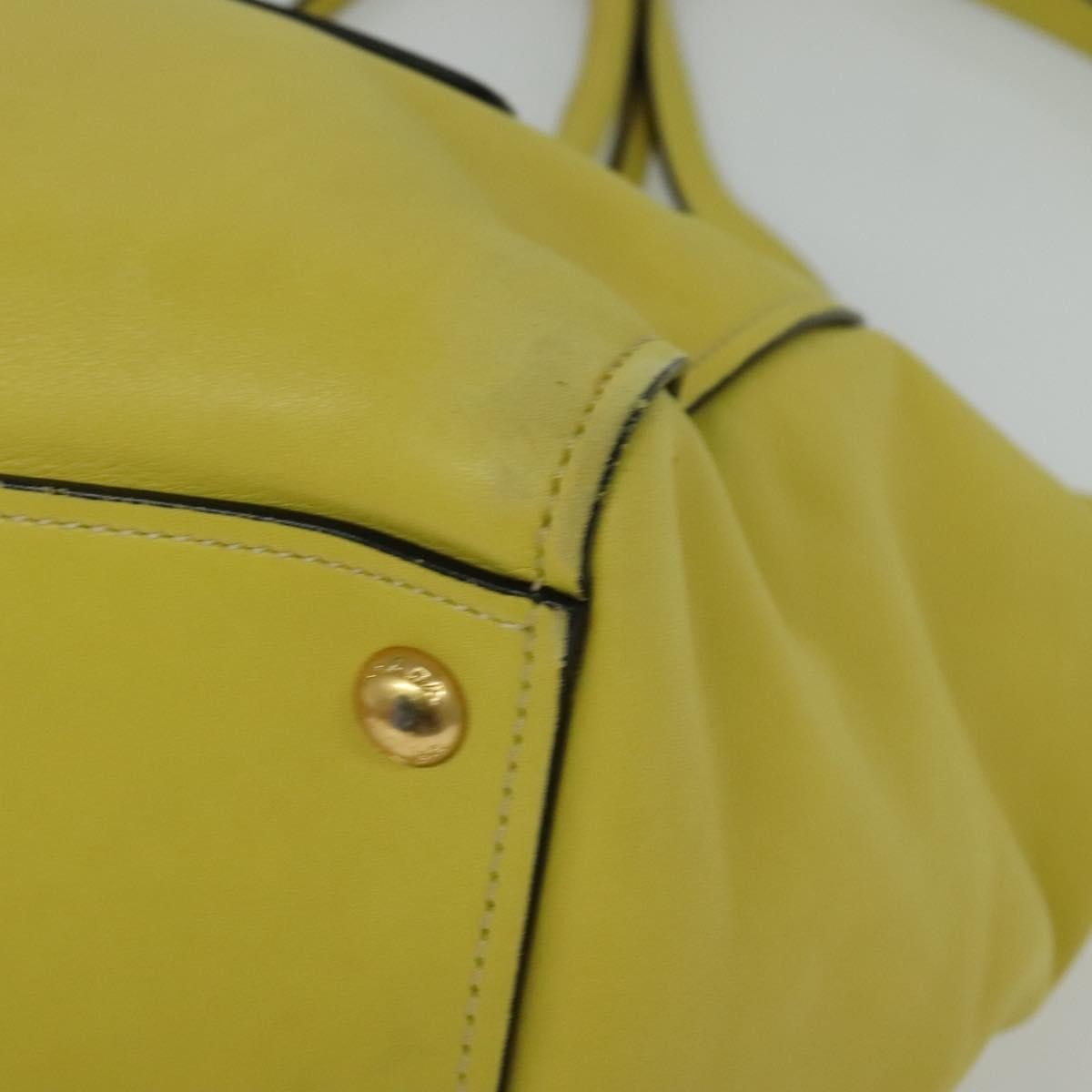 Prada Concept Double Zip Tote Calfskin, YELLOW, LEATHER, Tote bag