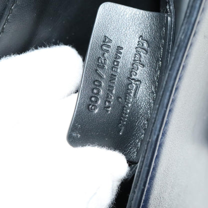 Salvatore Ferragamo Tassel Gancini Lock Flap Shoulder Bag Leather, NAVY, LEATHER, Shoulder bag