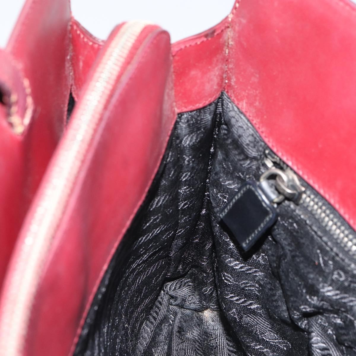 Prada Vintage Handbag Leather, BURGUNDY, LEATHER, Handbag