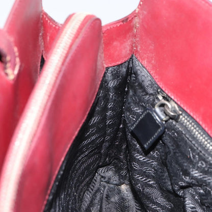 Prada Vintage Handbag Leather, BURGUNDY, LEATHER, Handbag