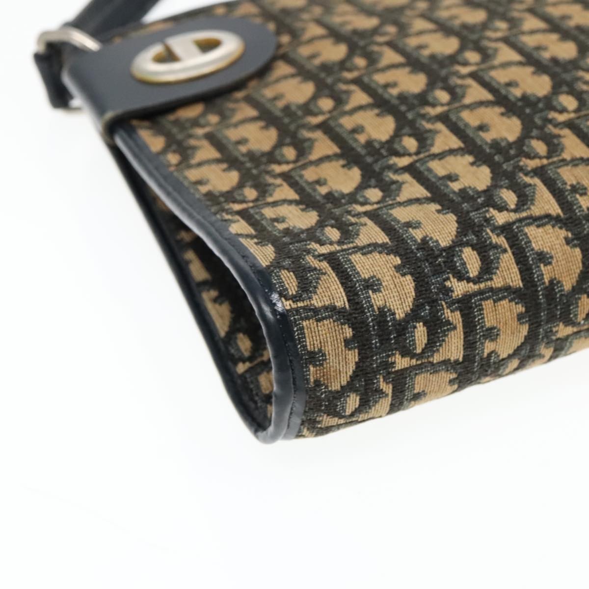 Christian Dior Vintage Trotter Shoulder Bag Canvas, NAVY, CANVAS, Shoulder bag