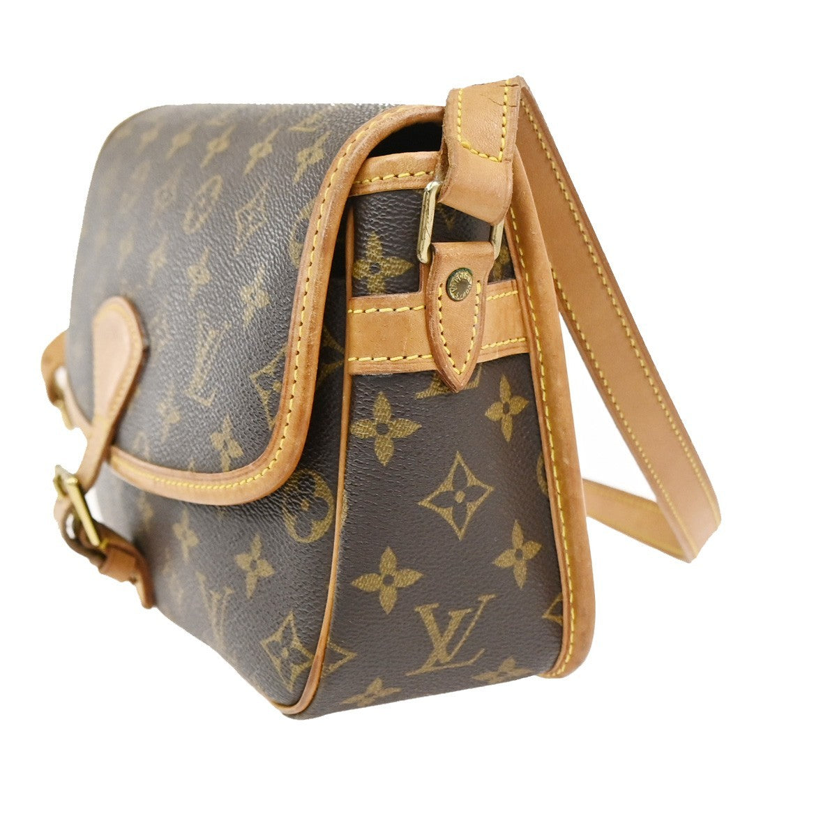 Louis Vuitton Sologne Handbag Monogram Canvas, Brown, Leather, Shoulder Bag