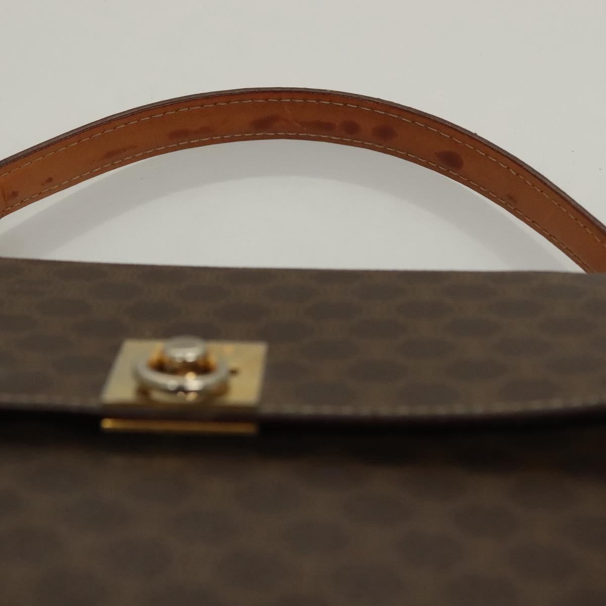 Celine Macadam Handbag Macadam with leather, BROWN, CANVAS, Handbag