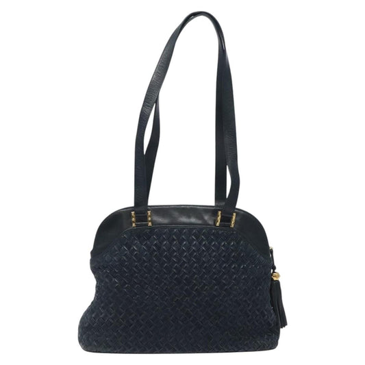 Bally Vintage Shoulder Bag Leather, NAVY, LEATHER, Shoulder bag