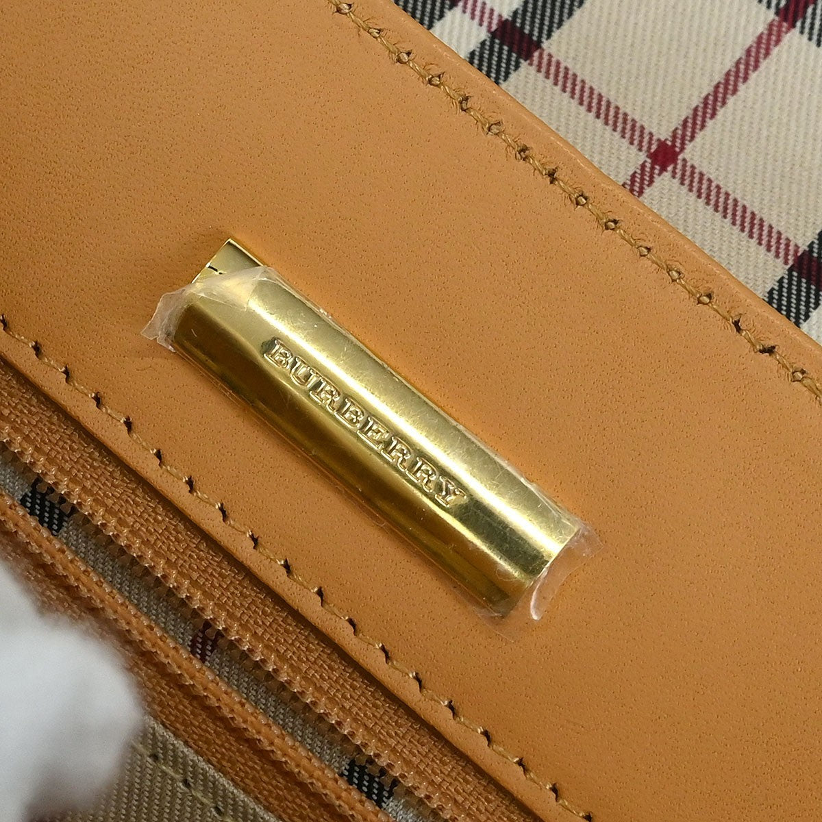 Burberry Vintage Shoulder Bag Leather, BEIGE, LEATHER, Shoulder bag