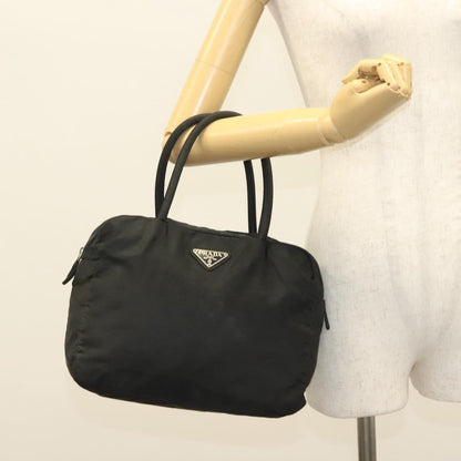 Prada Vintage Zip Handbag Tessuto, BLACK, NYLON, Handbag