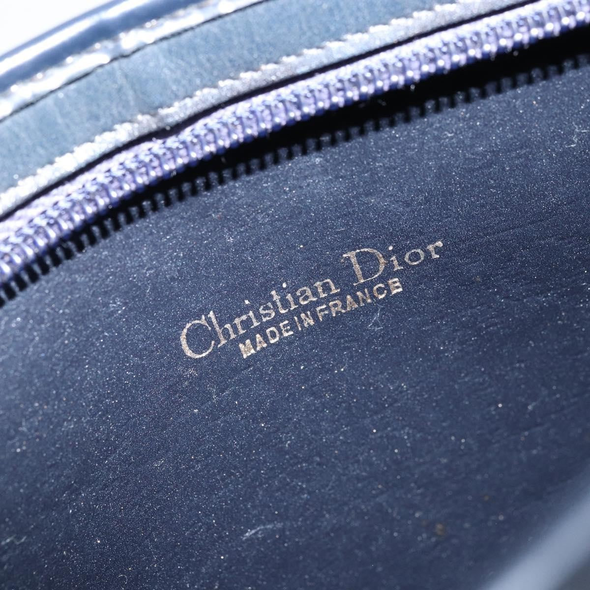 Christian Dior Vintage Trotter Shoulder Bag Canvas, NAVY, CANVAS, Shoulder bag