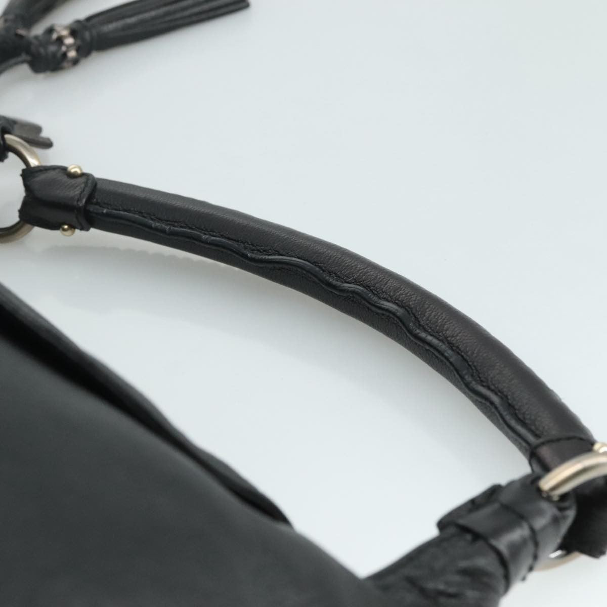 Salvatore Ferragamo Flap Handbag Leather, BLACK, LEATHER, Handbag