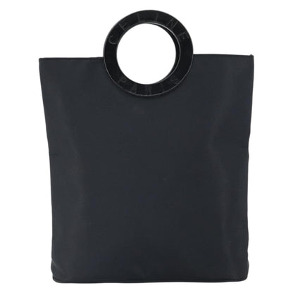 Celine Circle Logo Handbag Nylon, BLACK, NYLON, Handbag