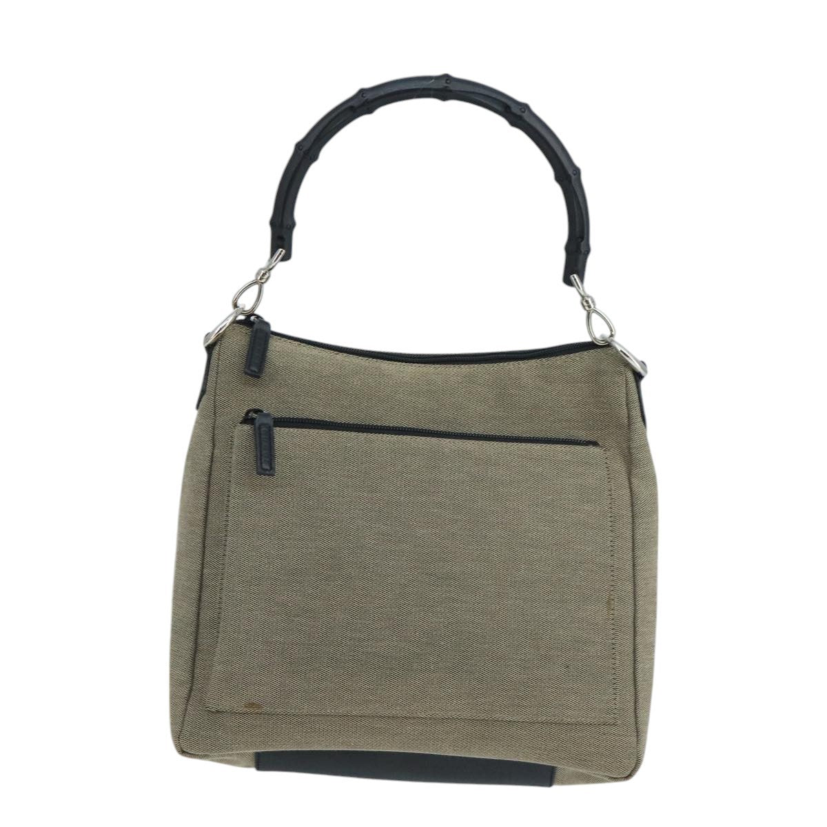 Gucci Vintage Bamboo Shoulder Bag Canvas, Beige, Canvas, Shoulder Bag