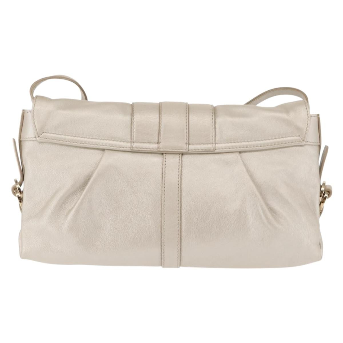 Bvlgari Chandra Flap Shoulder Bag Leather, Silver, Leather, Shoulder Bag