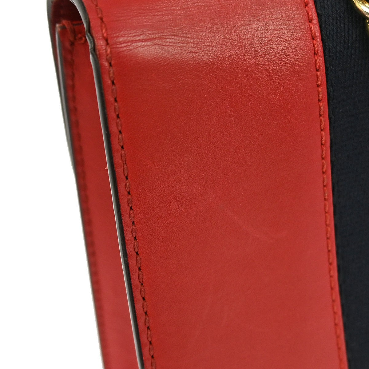 Gucci Sylvie Shoulder Bag Leather, RED, LEATHER, Shoulder bag