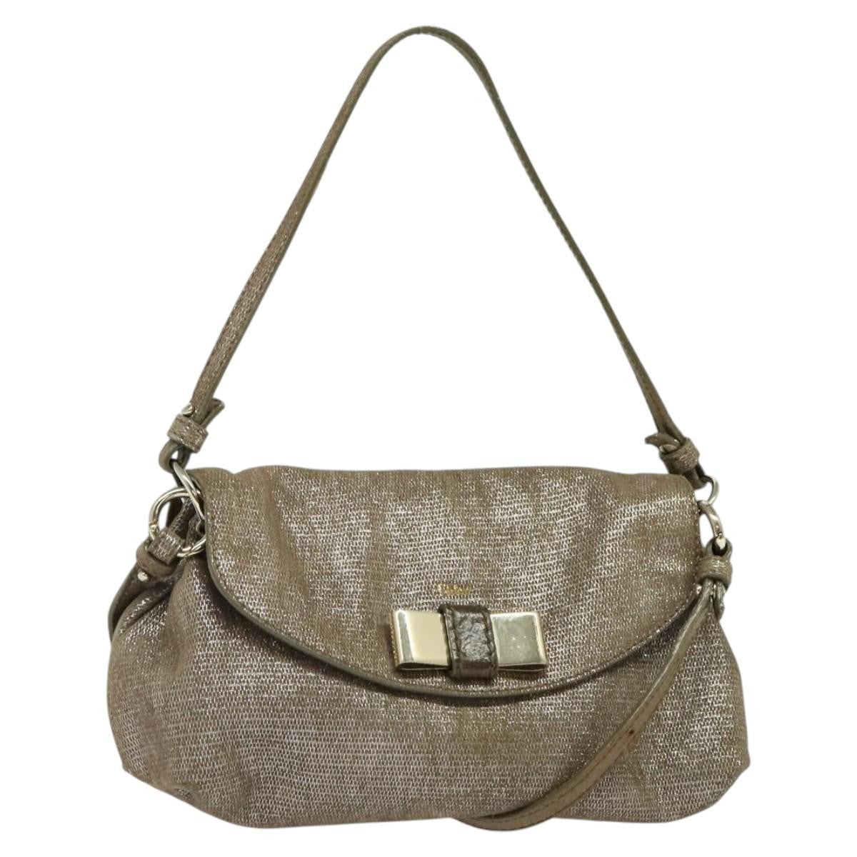 Chloe Lily Shoulder bag Leather, BEIGE, LEATHER, Shoulder bag