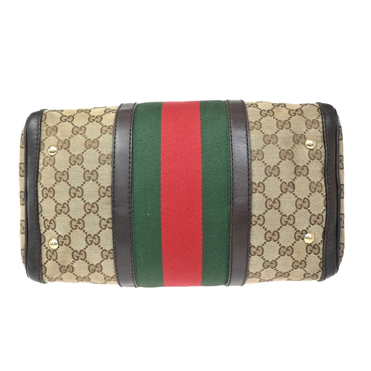 Gucci Vintage Web Boston Bag GG Canvas, BROWN, CANVAS, Handbag