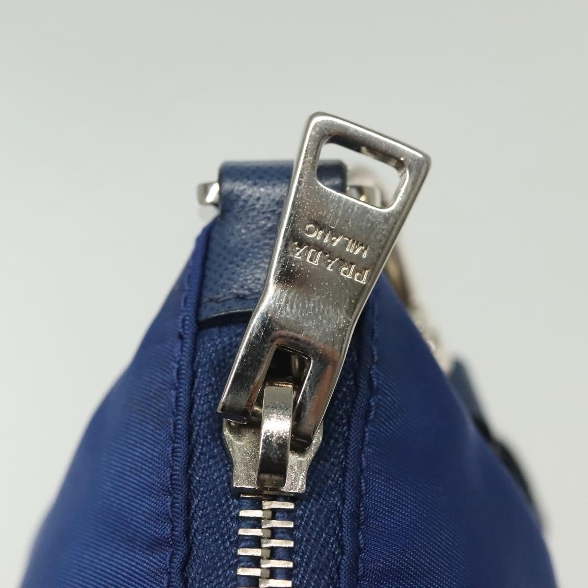 Prada Flat Messenger Tessuto with Leather, Blue, Nylon, Shoulder Bag