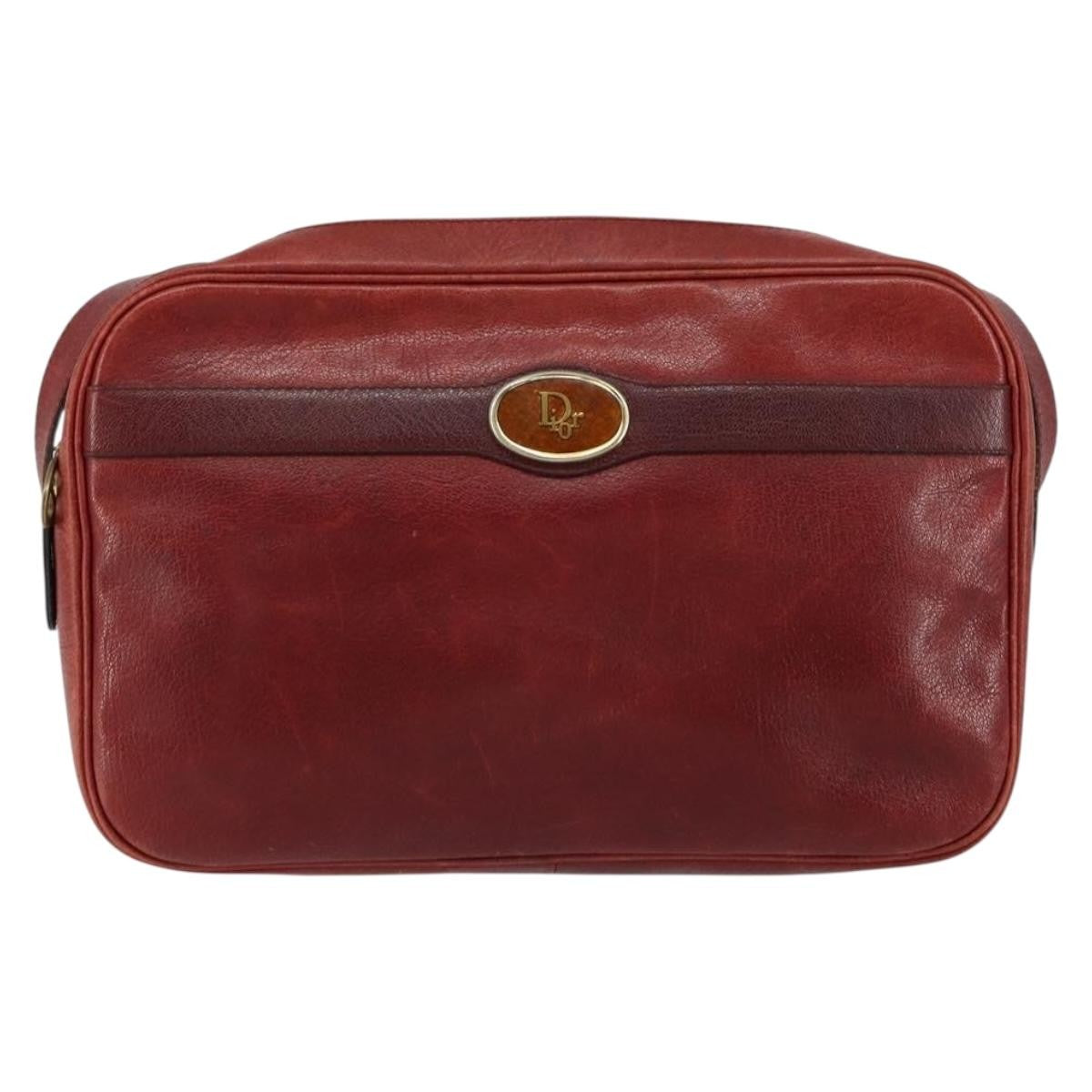 Christian Dior Vintage Shoulder Bag Leather, RED, LEATHER, Shoulder bag
