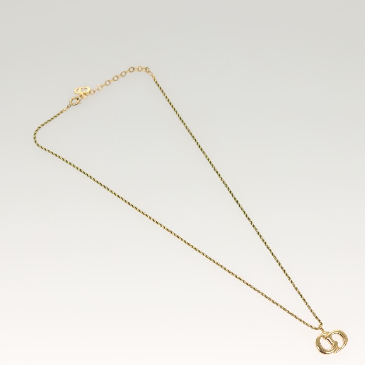 Christian Dior CD Pendant Necklace Metal, GOLD, METAL, Necklace