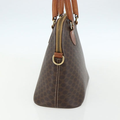 Celine Vintage Macadam Handbag Canvas and Leather, BROWN, CANVAS, Handbag