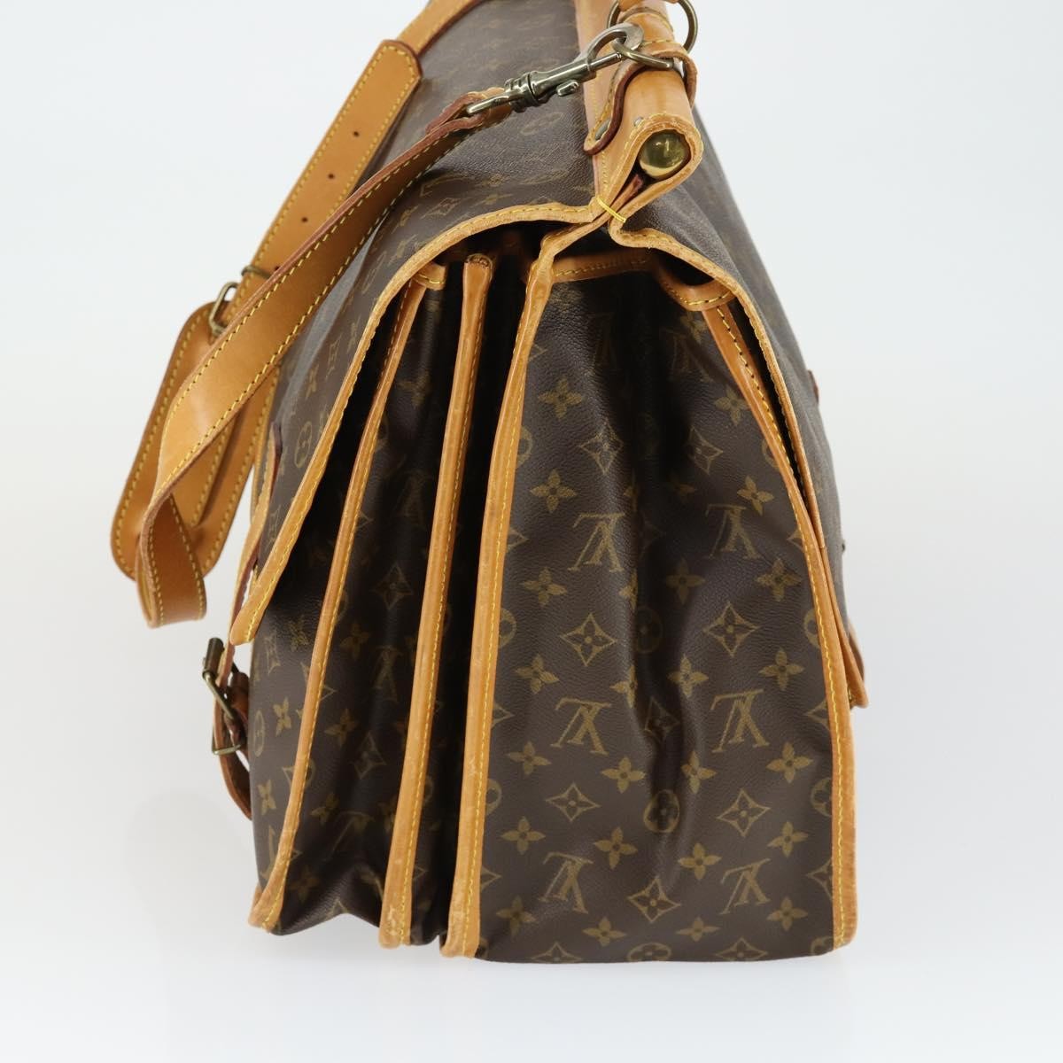 Louis Vuitton Sac Chasse Hunting Bag Monogram Canvas, BROWN, CANVAS, Travel bag