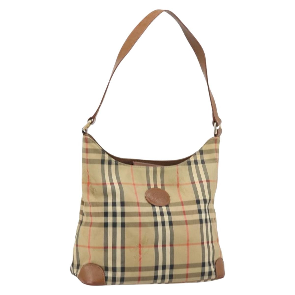 Burberry Nova check Shoulder bag Canvas and Leather, BEIGE, CANVAS, Shoulder bag