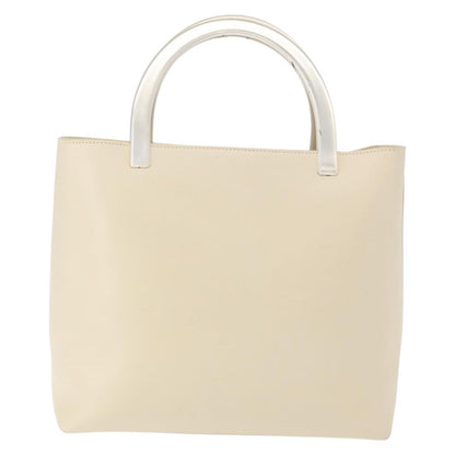 Prada Vintage Tote Leather, WHITE, LEATHER, Handbag
