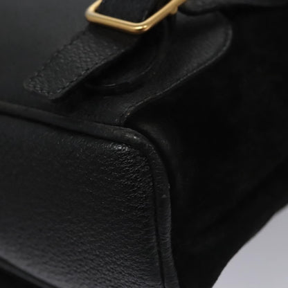 Gucci Gucci bamboo backpack daim, BLACK, SUEDE, Backpack
