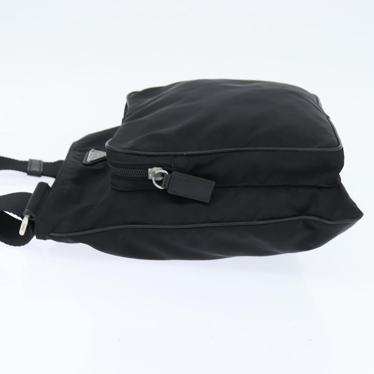 Prada Front Pocket Messenger Bag Tessuto, BLACK, NYLON, Shoulder bag