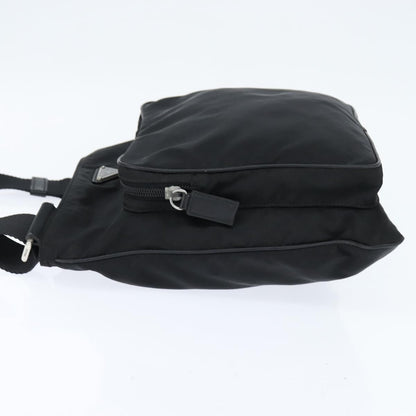 Prada Front Pocket Messenger Bag Tessuto, BLACK, NYLON, Shoulder bag