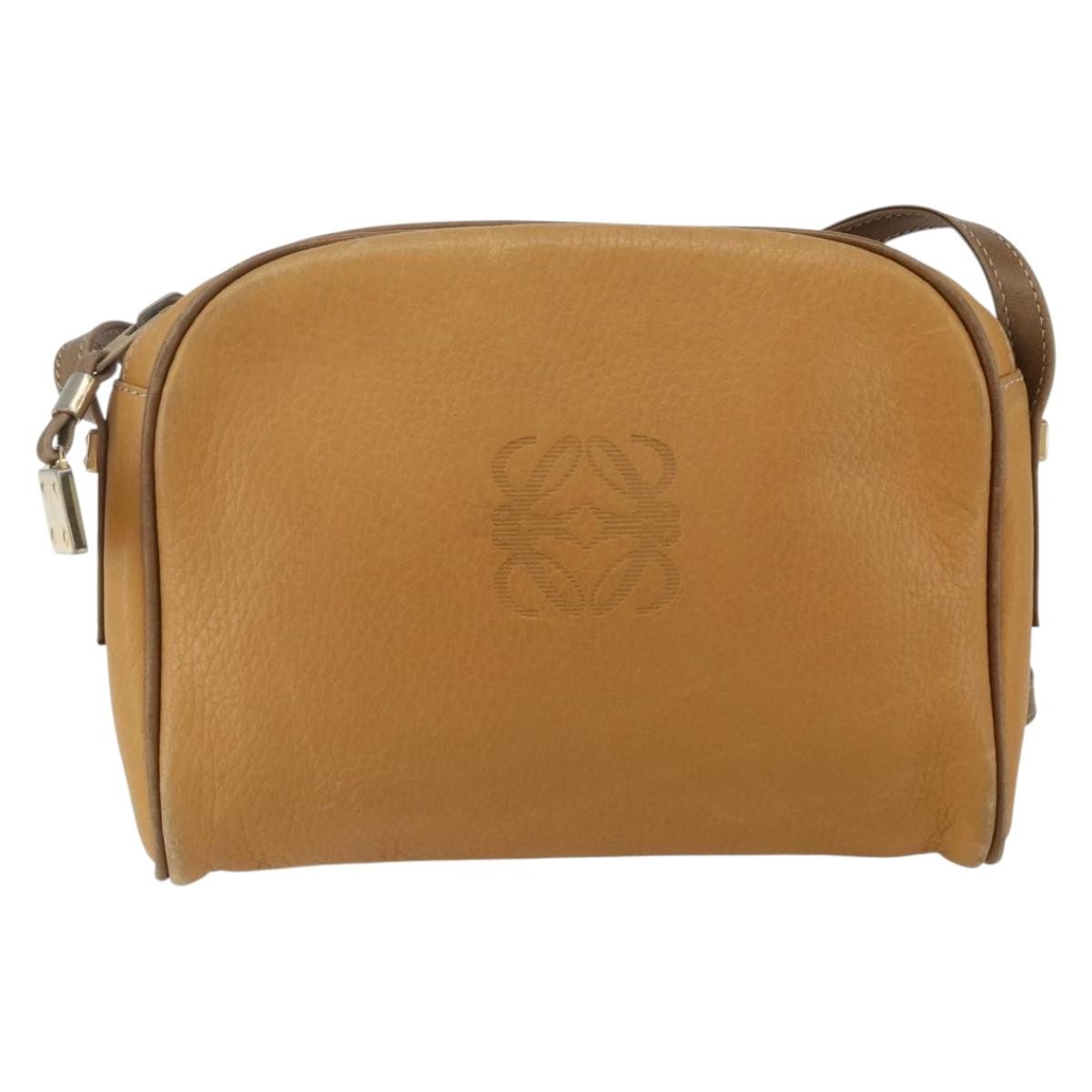 Loewe Anagram Shoulder Bag Leather, BEIGE, LEATHER, Shoulder bag