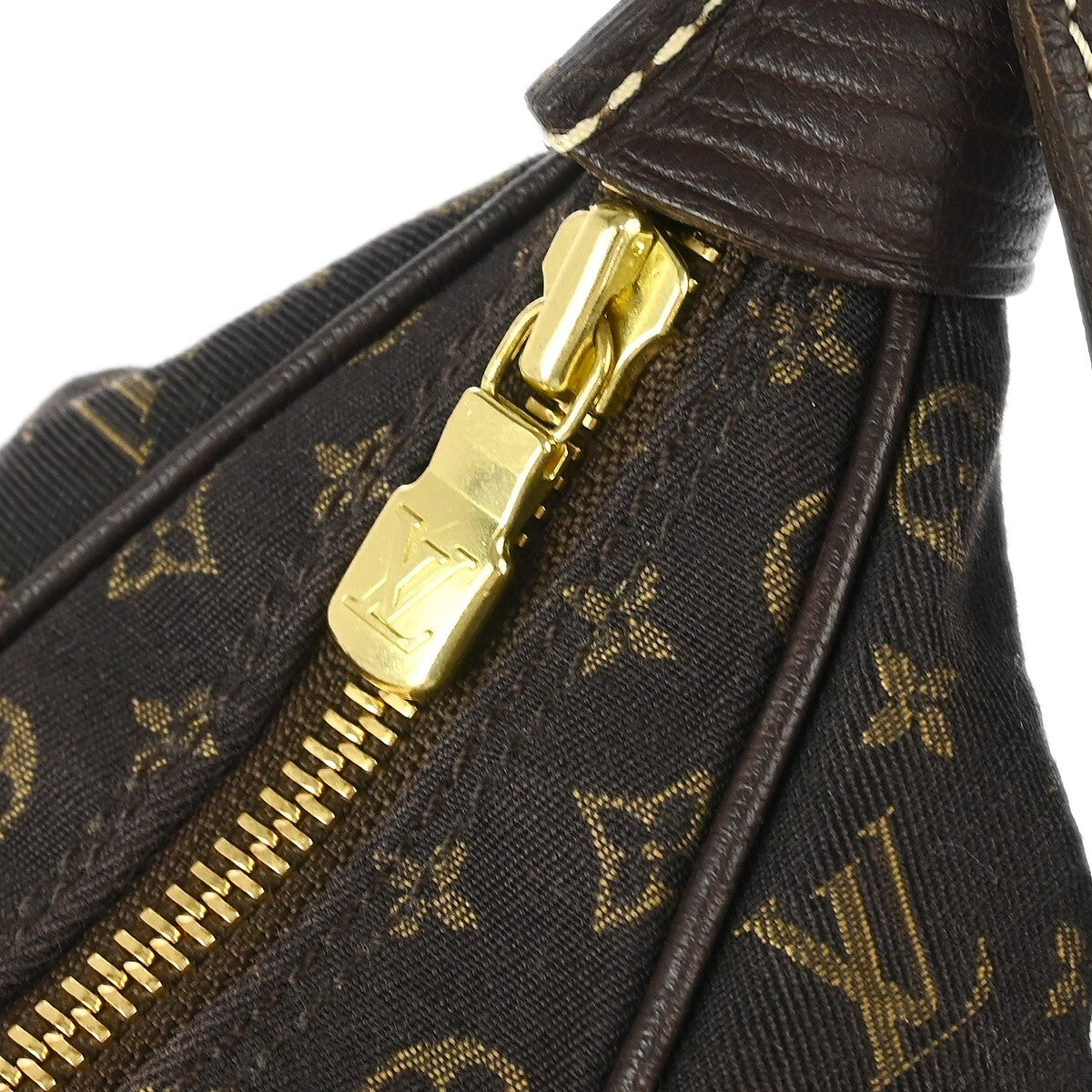 Louis Vuitton Boulogne Handbag Mini Lin, BROWN, CANVAS, Shoulder bag